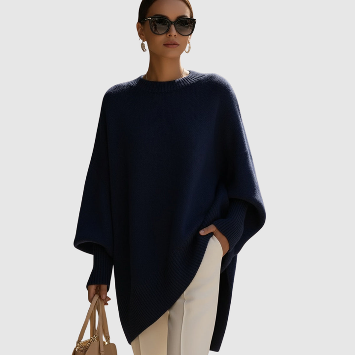 Emily | Oversized Knit Poncho Sweater