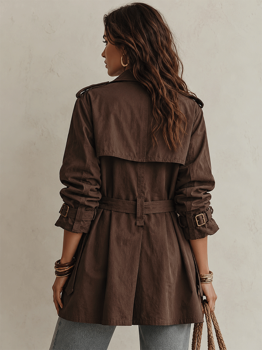 Denise | Double-Breasted Belted Trench Coat