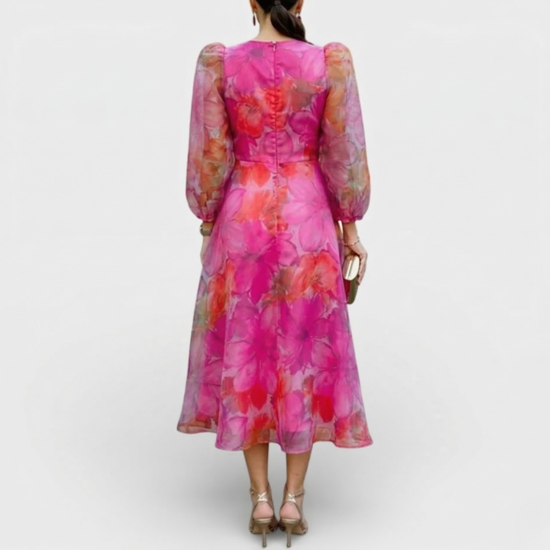 Aria | Elegant Floral Midi Dress