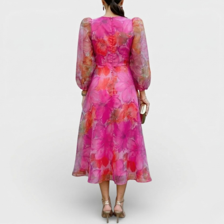 Aria | Elegant Floral Midi Dress