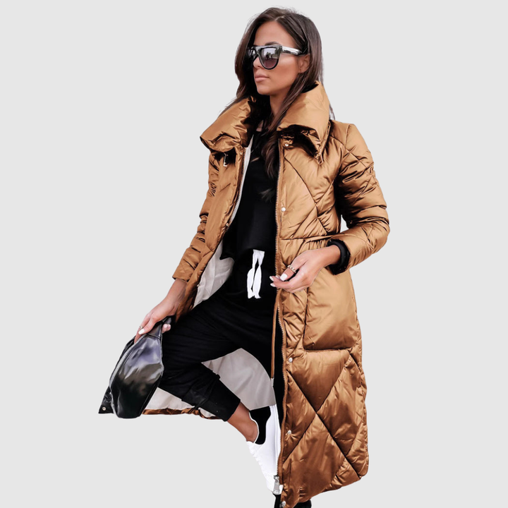 Sarah | Long Quilted Puffer Winter Coat