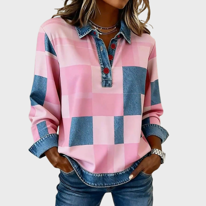 Nicole | Vintage Checkered Sweatshirt