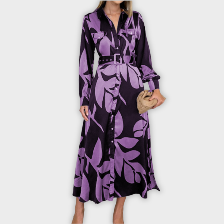 Isla | Belted Shirt Maxi Dress