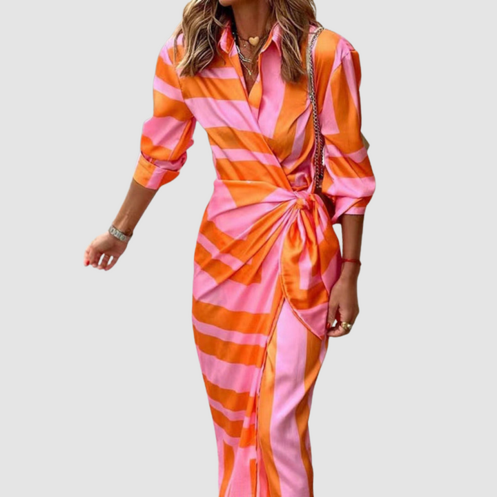 Deborah | Elegant Striped Dress