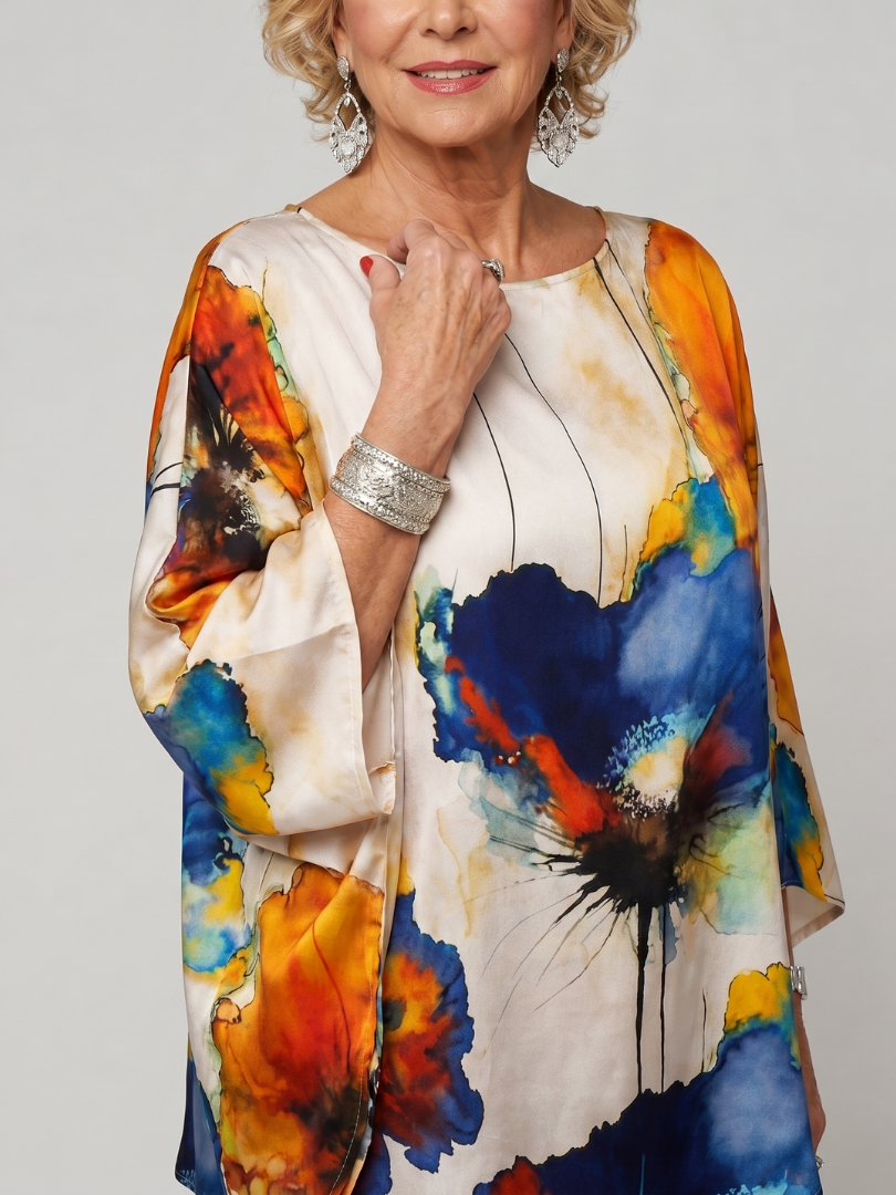Vivienne | Watercolor Floral Two Piece Pant Set
