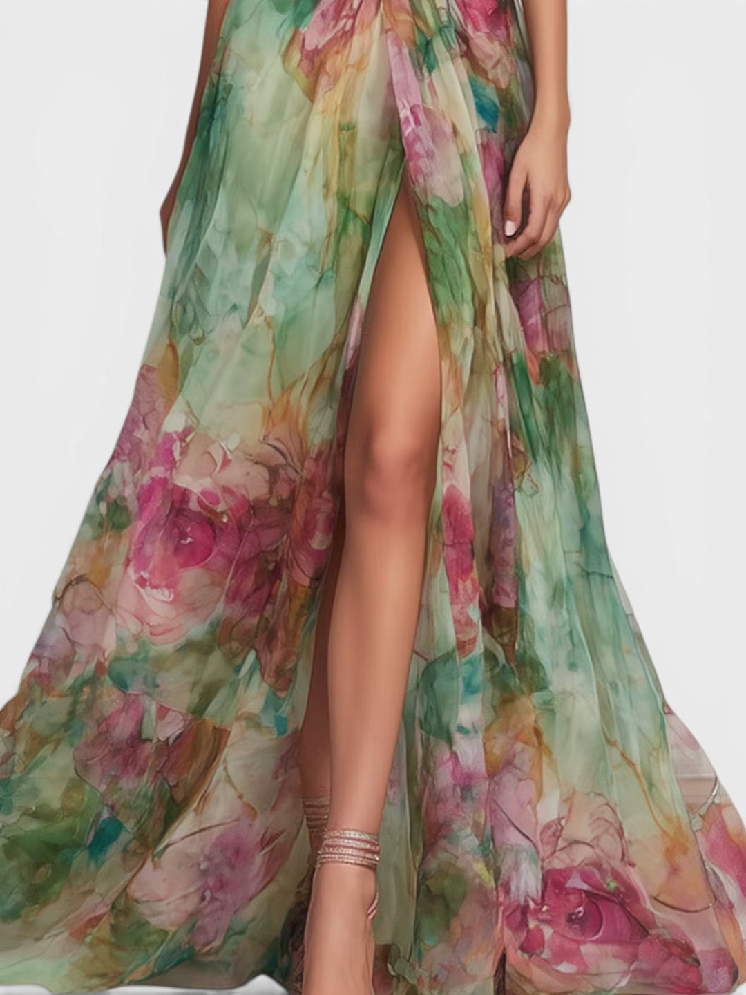 Verdant | Watercolor Floral Maxi Dress