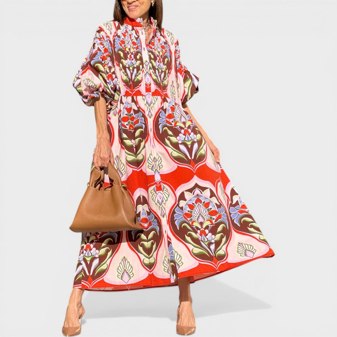 Sarah| Printed Midi Dress