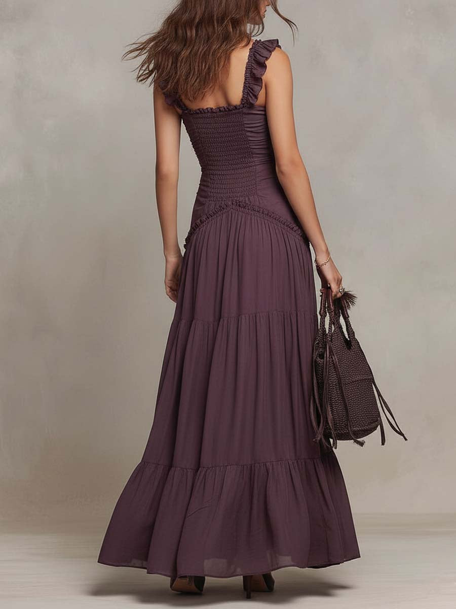 Aurora | Bohemian Ruched Maxi Dress