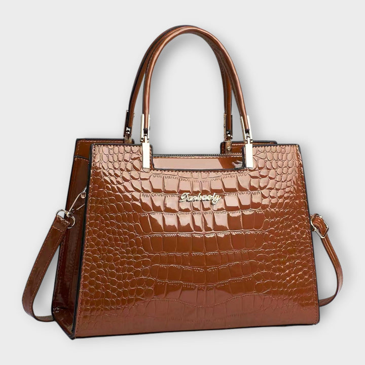 Aurora. - Shiny Crocodile Leather Pattern Handbag