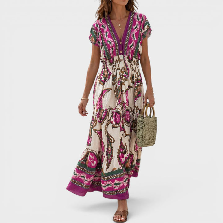 Valencia | Bohemian Paisley Maxi Dress