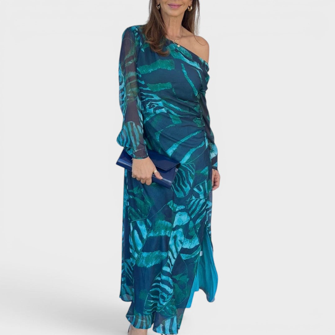 Sienna | One-Shoulder Botanical Maxi Dress