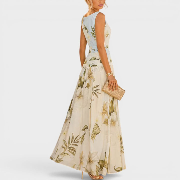 Sarah | Botanical Sleeveless Maxi Dress