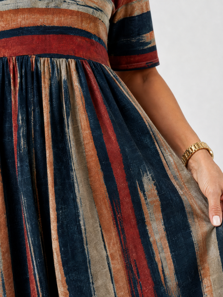 Melissa | Vintage Stripe Empire Waist Midi Dress