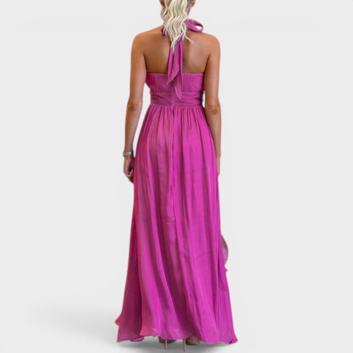 Aurora | High Neck Ruffle Maxi Dress