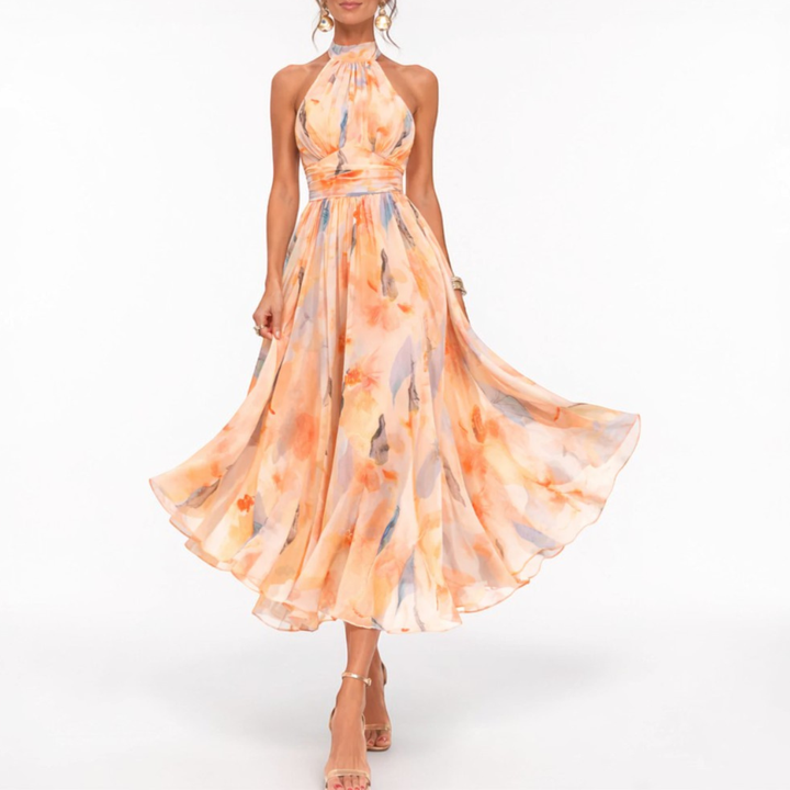 Aurora | Halter Neck Midi Dress
