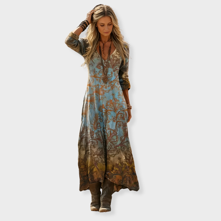 Skylar | Vintage Bohemian Midi Dress