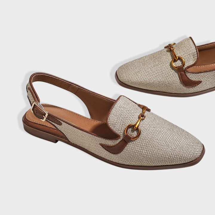 Lucy | Linen Slingback Loafers