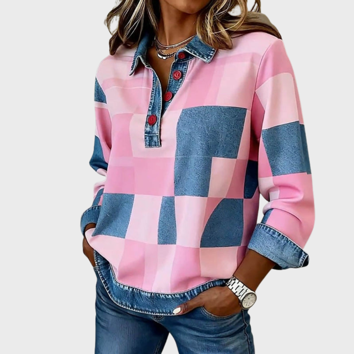 Nicole | Vintage Checkered Sweatshirt