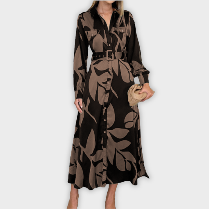 Isla | Belted Shirt Maxi Dress