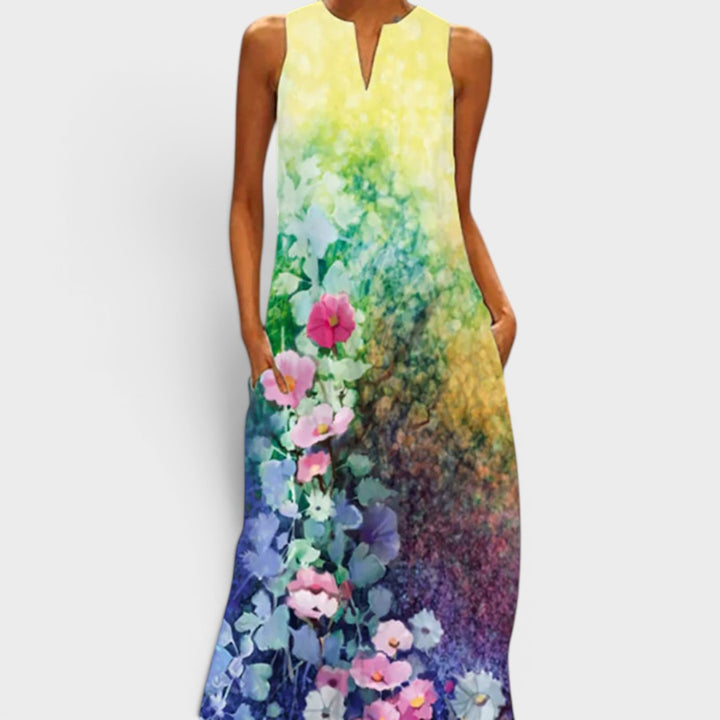 Joyce | Sleeveless Floral Maxi Dresses