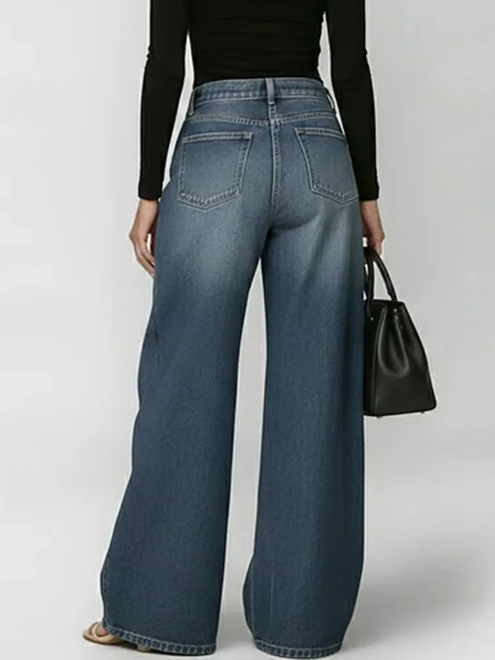 Elena | Wide-Leg Grommet Detail Jeans
