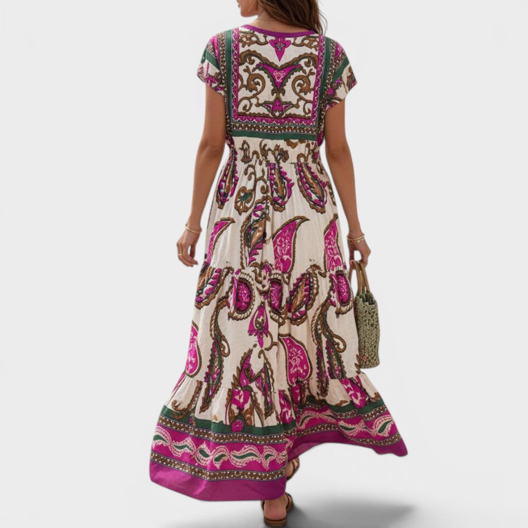 Valencia | Bohemian Paisley Maxi Dress