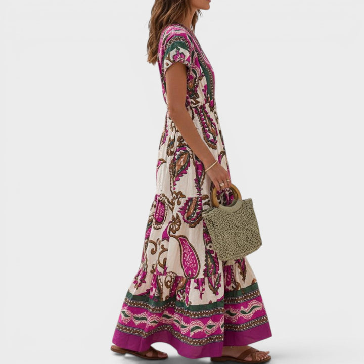 Valencia | Bohemian Paisley Maxi Dress