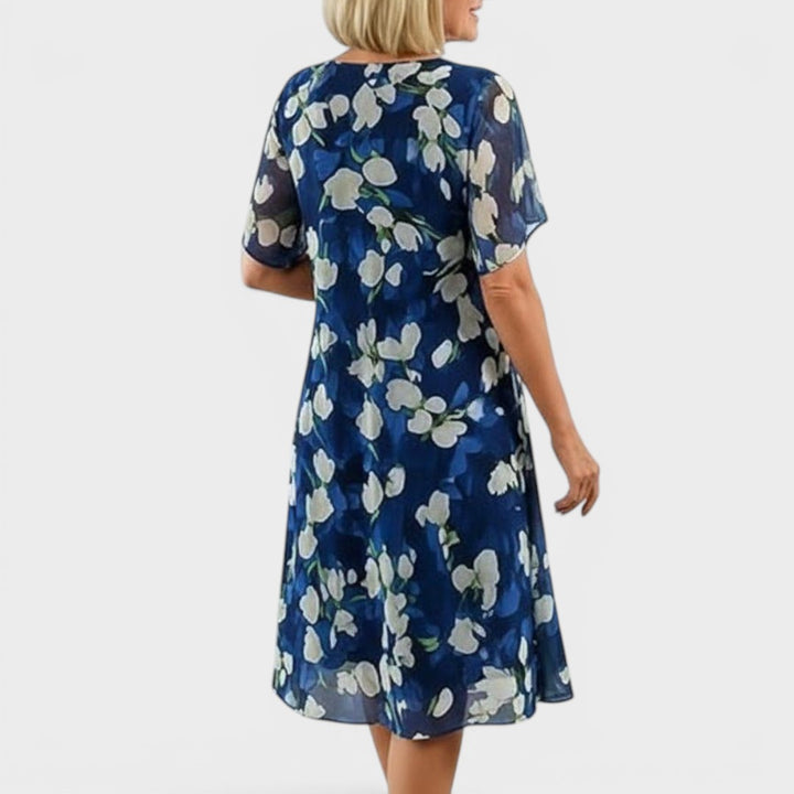 Vivienne | Elegant Floral Midi Dress