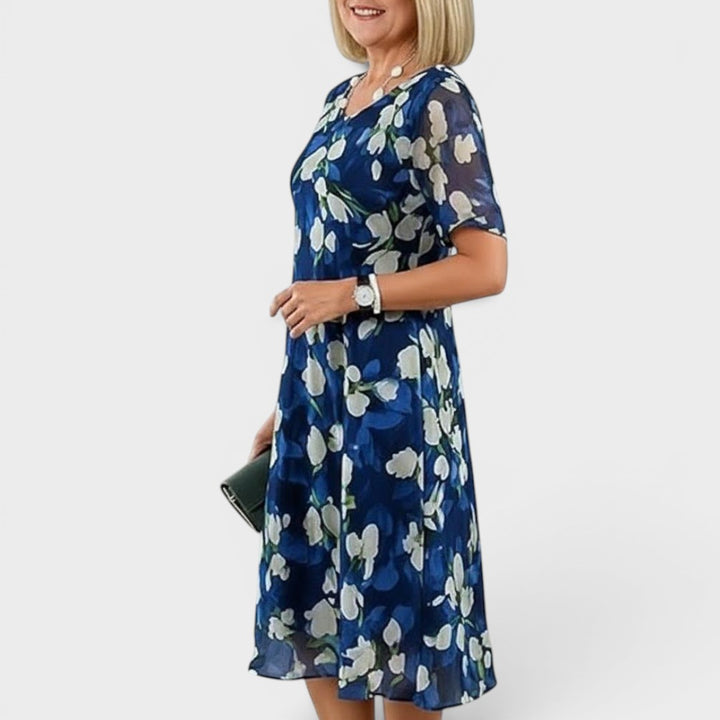 Vivienne | Elegant Floral Midi Dress