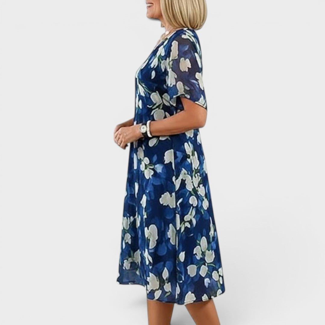 Vivienne | Elegant Floral Midi Dress