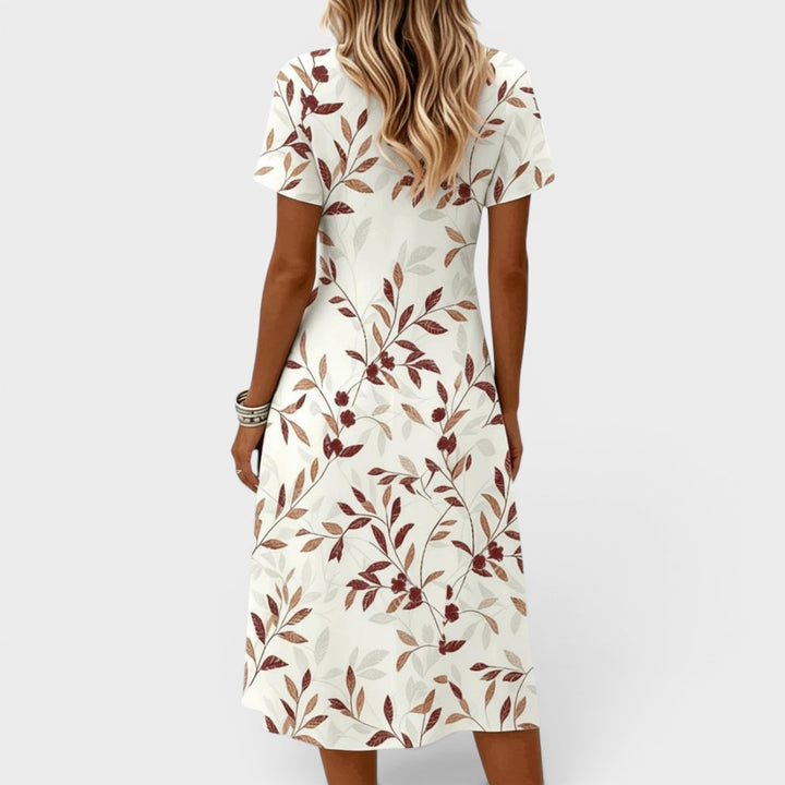 Autumn | Botanical Print Midi Dress