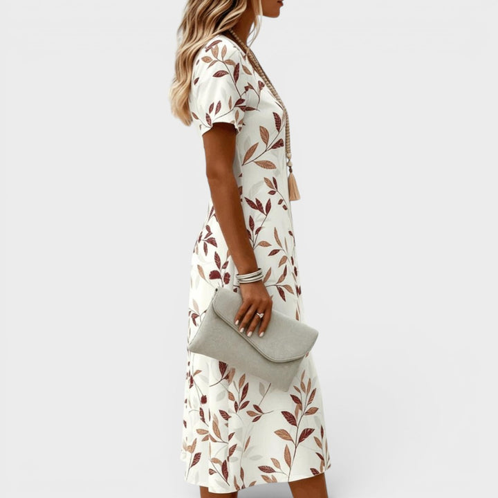 Autumn | Botanical Print Midi Dress