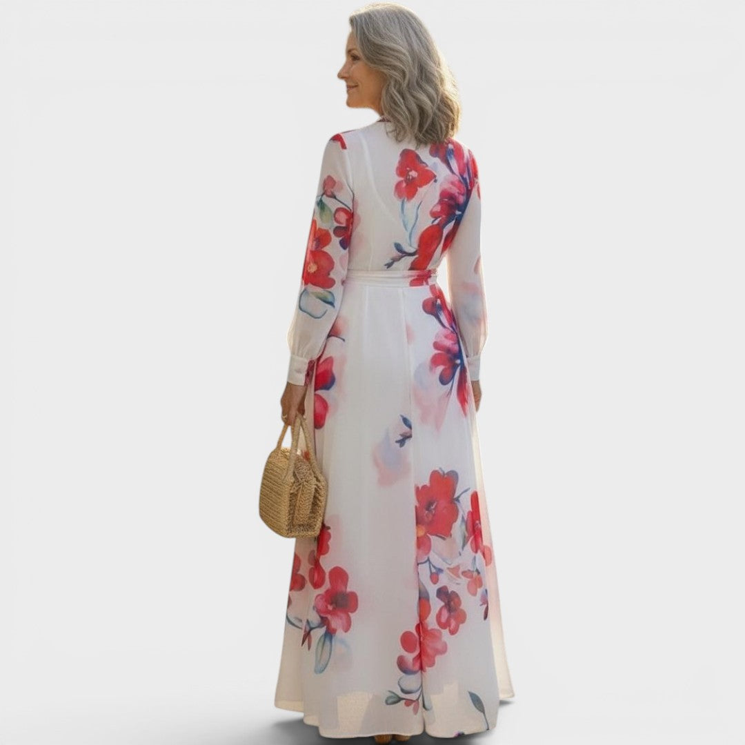 Elodie | Floral Wrap Waist Maxi Dress