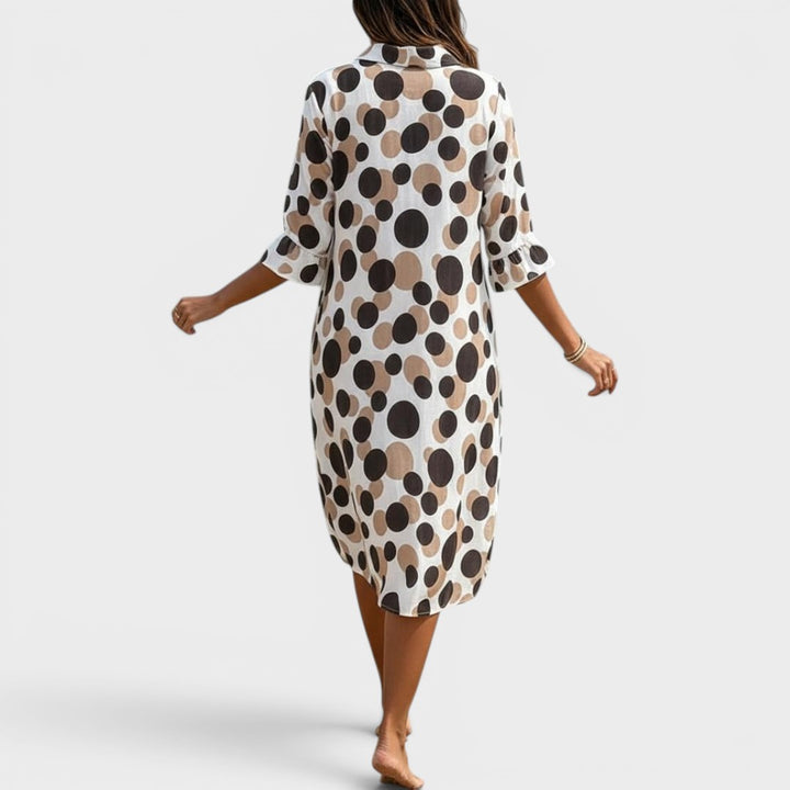 Monroe | Coastal Polka Dot Midi Dress