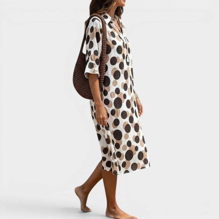 Monroe | Coastal Polka Dot Midi Dress