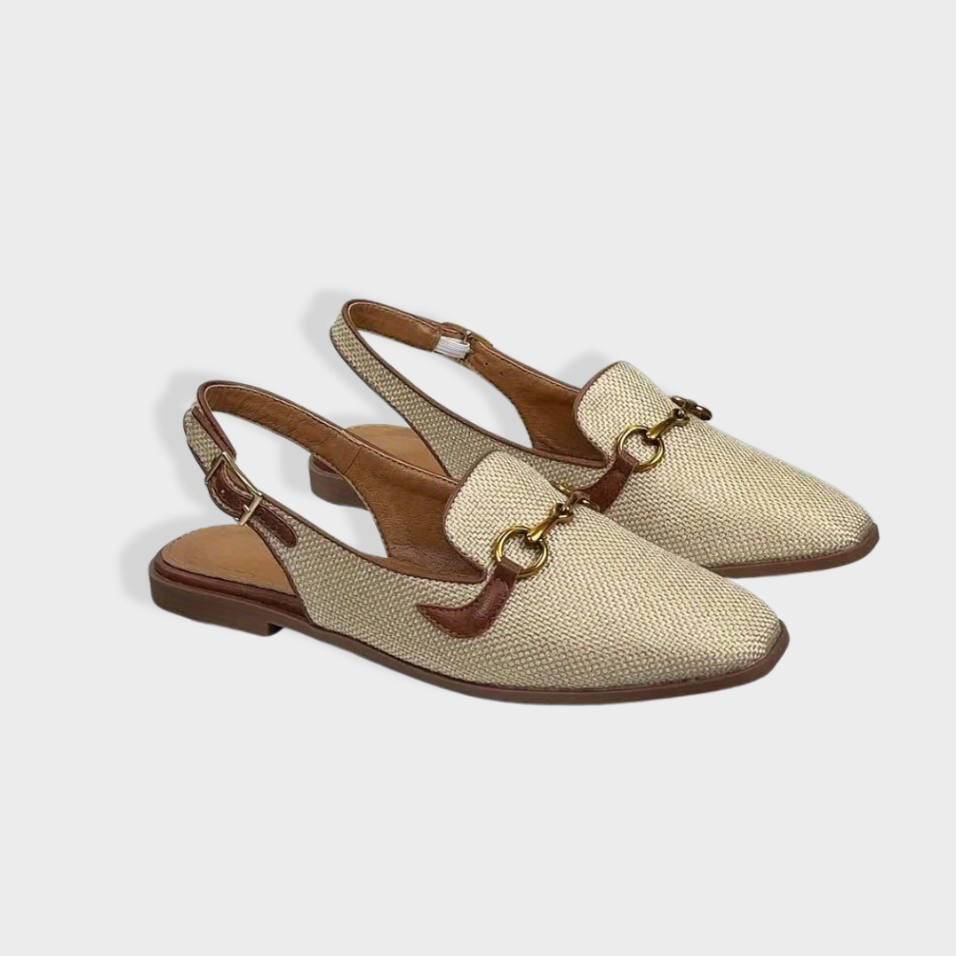 Lucy | Linen Slingback Loafers