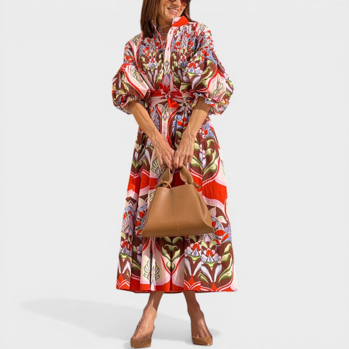 Sarah| Printed Midi Dress