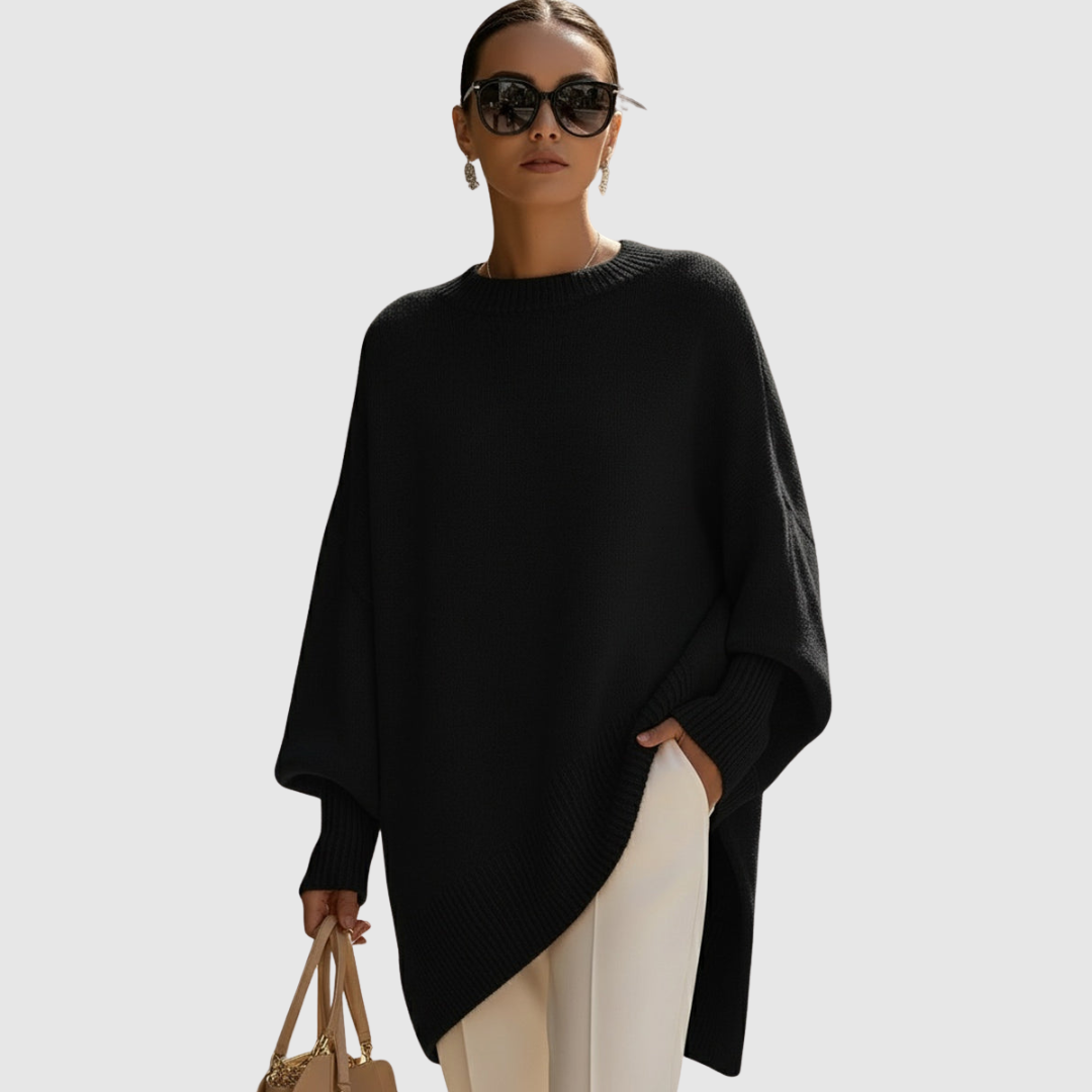 Emily | Oversized Knit Poncho Sweater