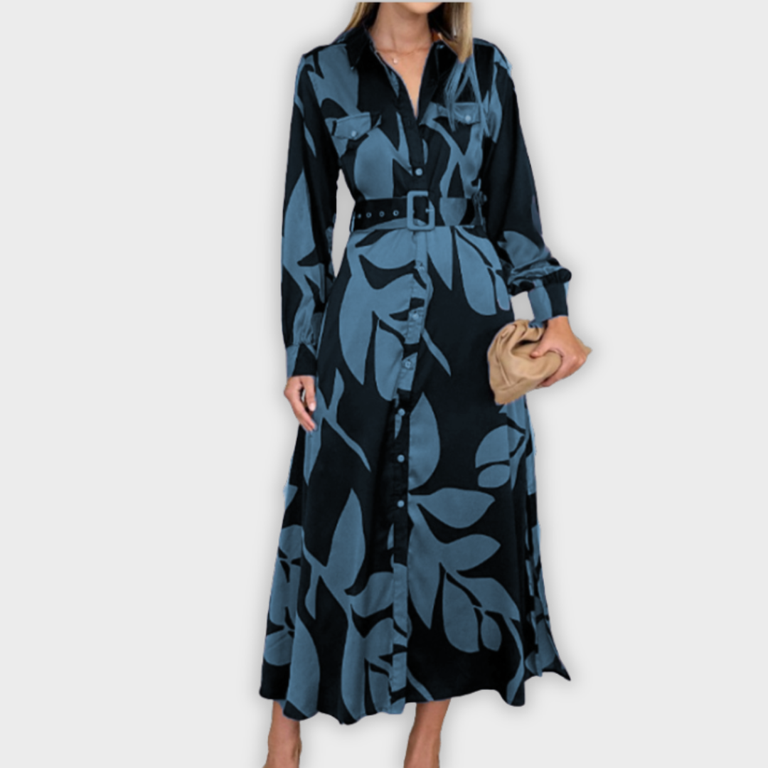 Isla | Belted Shirt Maxi Dress
