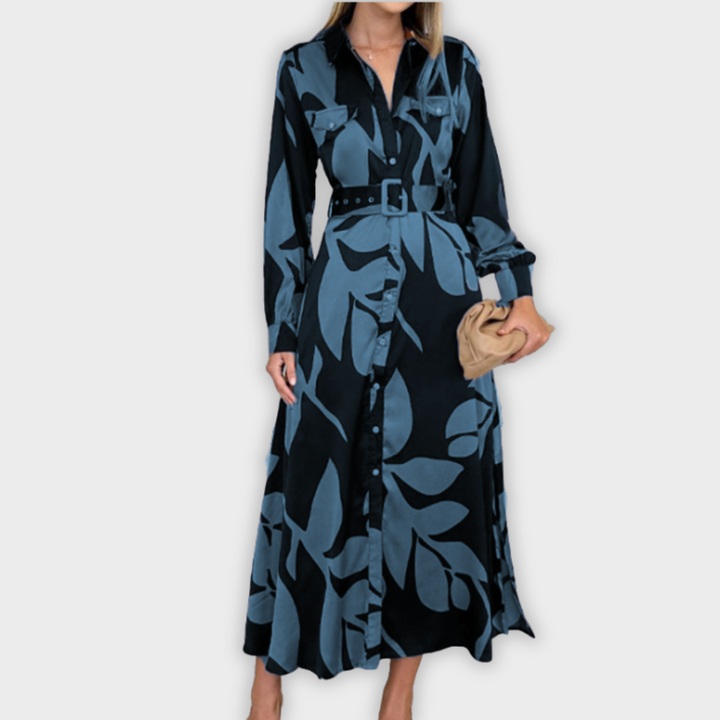 Isla | Belted Shirt Maxi Dress