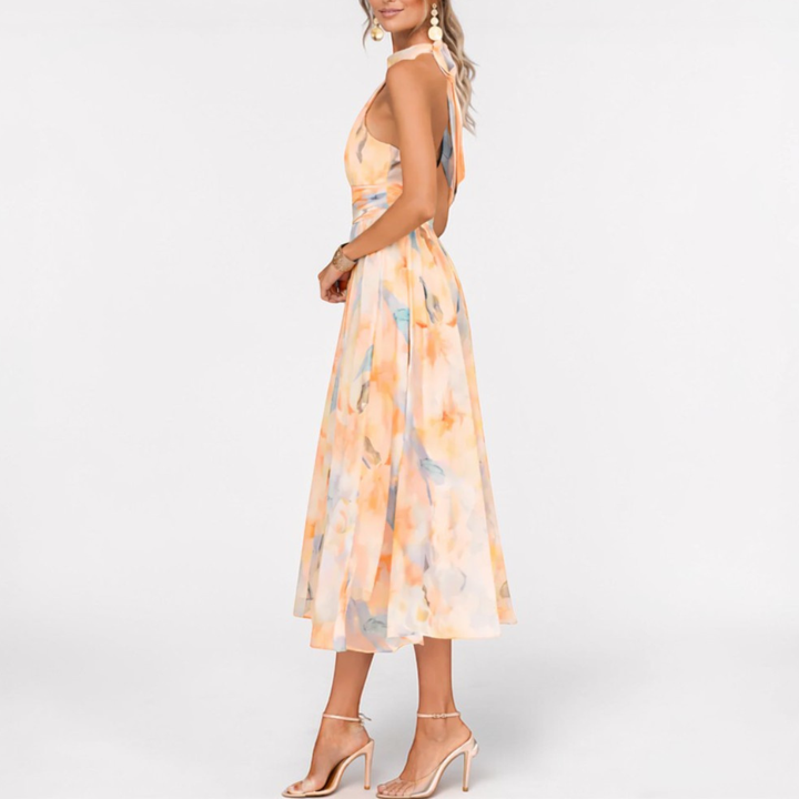 Aurora | Halter Neck Midi Dress