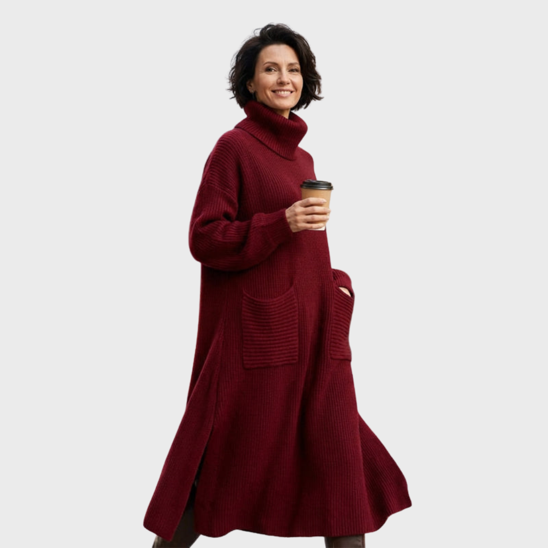 Women’s Turtleneck Knit Sweater Dress