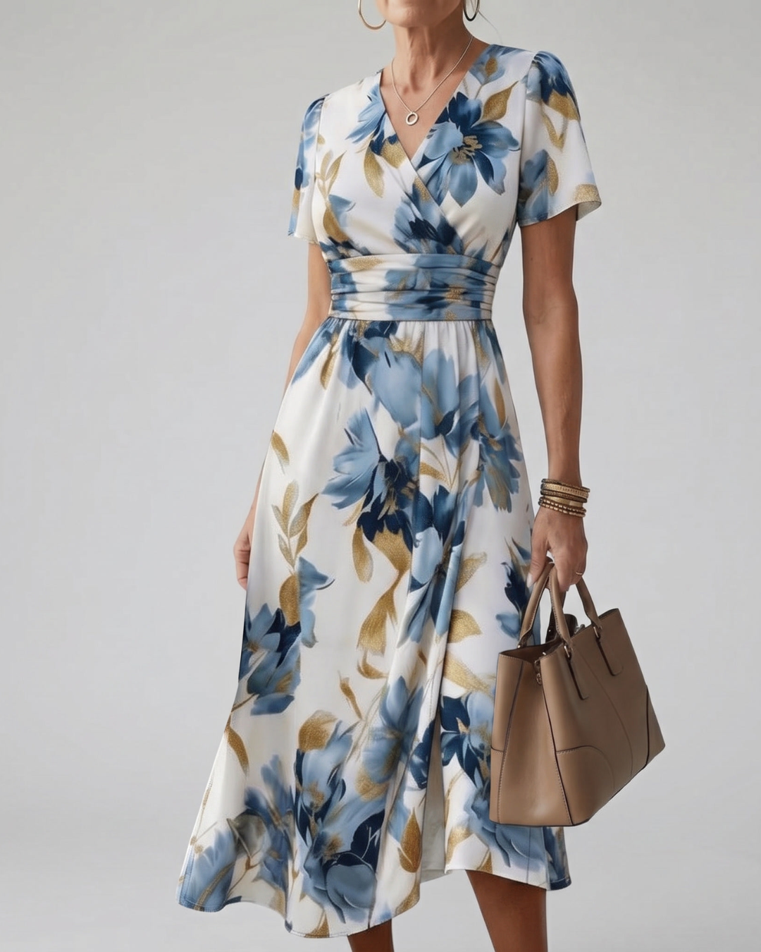 Diana | Floral Wrap Midi Dress