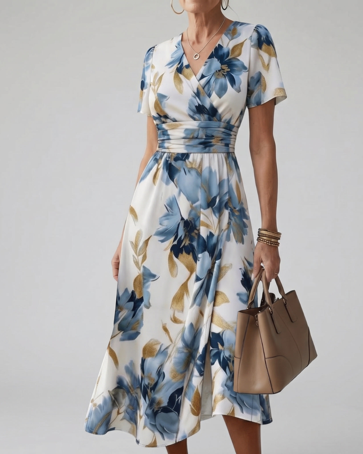 Diana | Floral Wrap Midi Dress