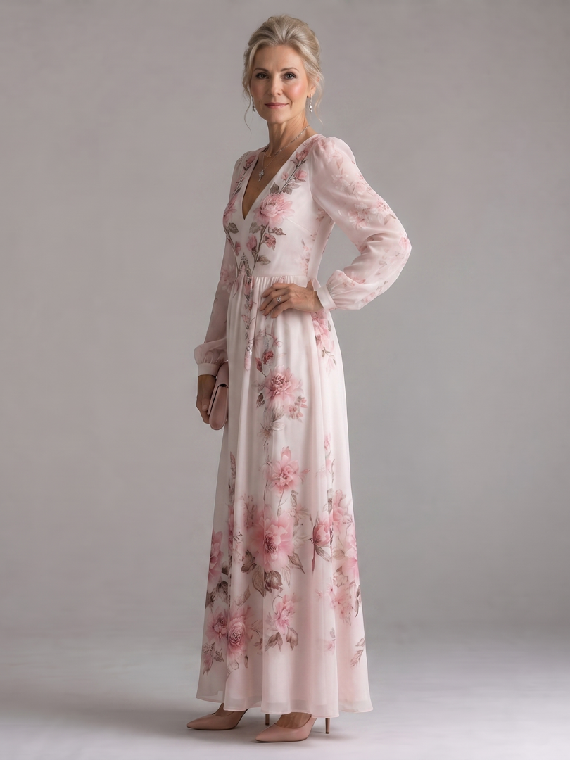 Musal | Long Sleeve Natural Flow Maxi Dress
