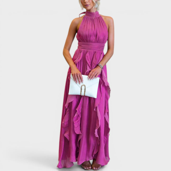 Aurora | High Neck Ruffle Maxi Dress