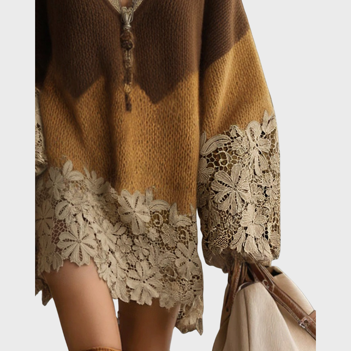 Brown Ombre Oversized Knit Mini Dress
