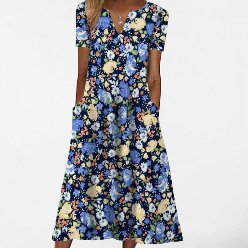 Celestine | Elegant Floral Pocket Maxi Dress