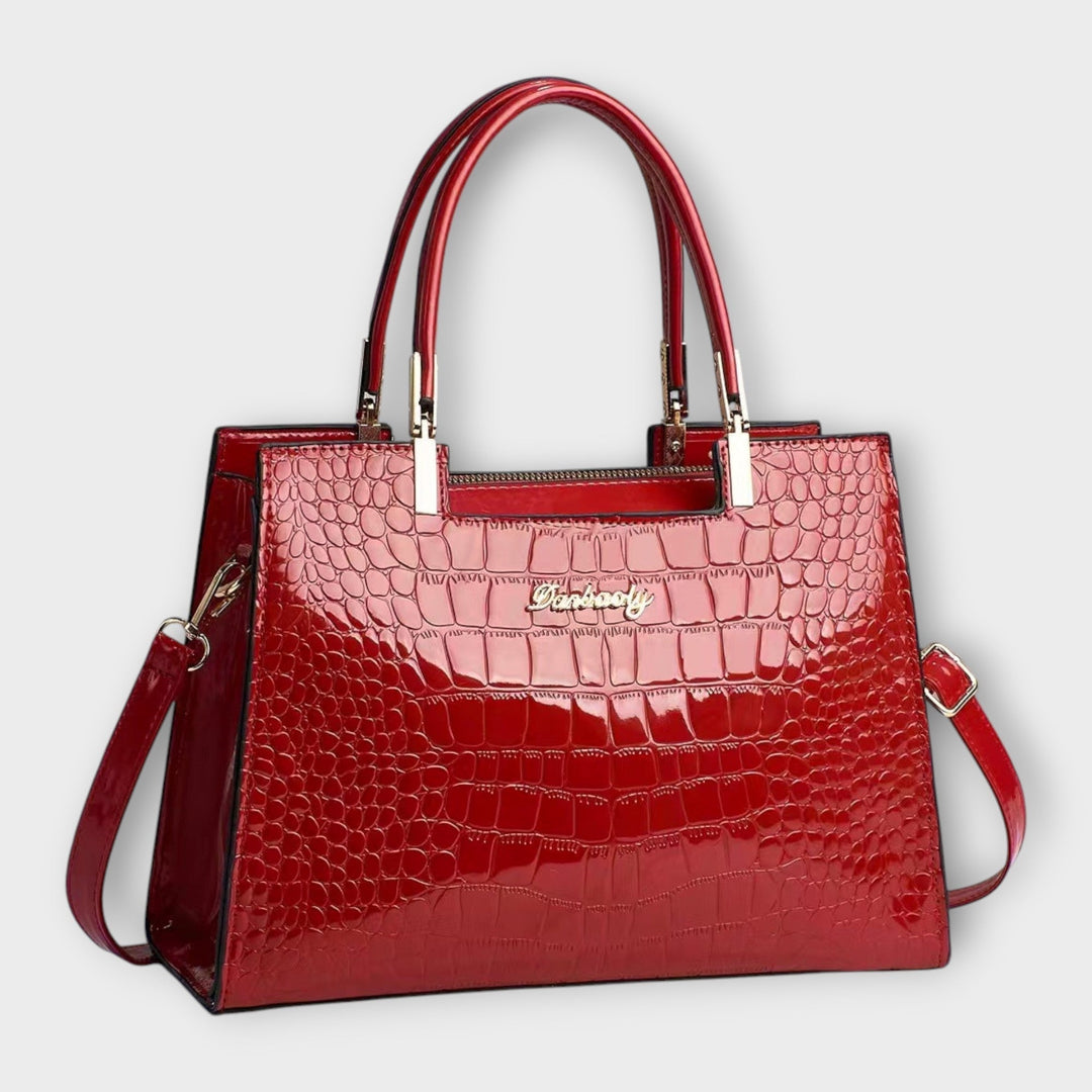 Aurora. - Shiny Crocodile Leather Pattern Handbag