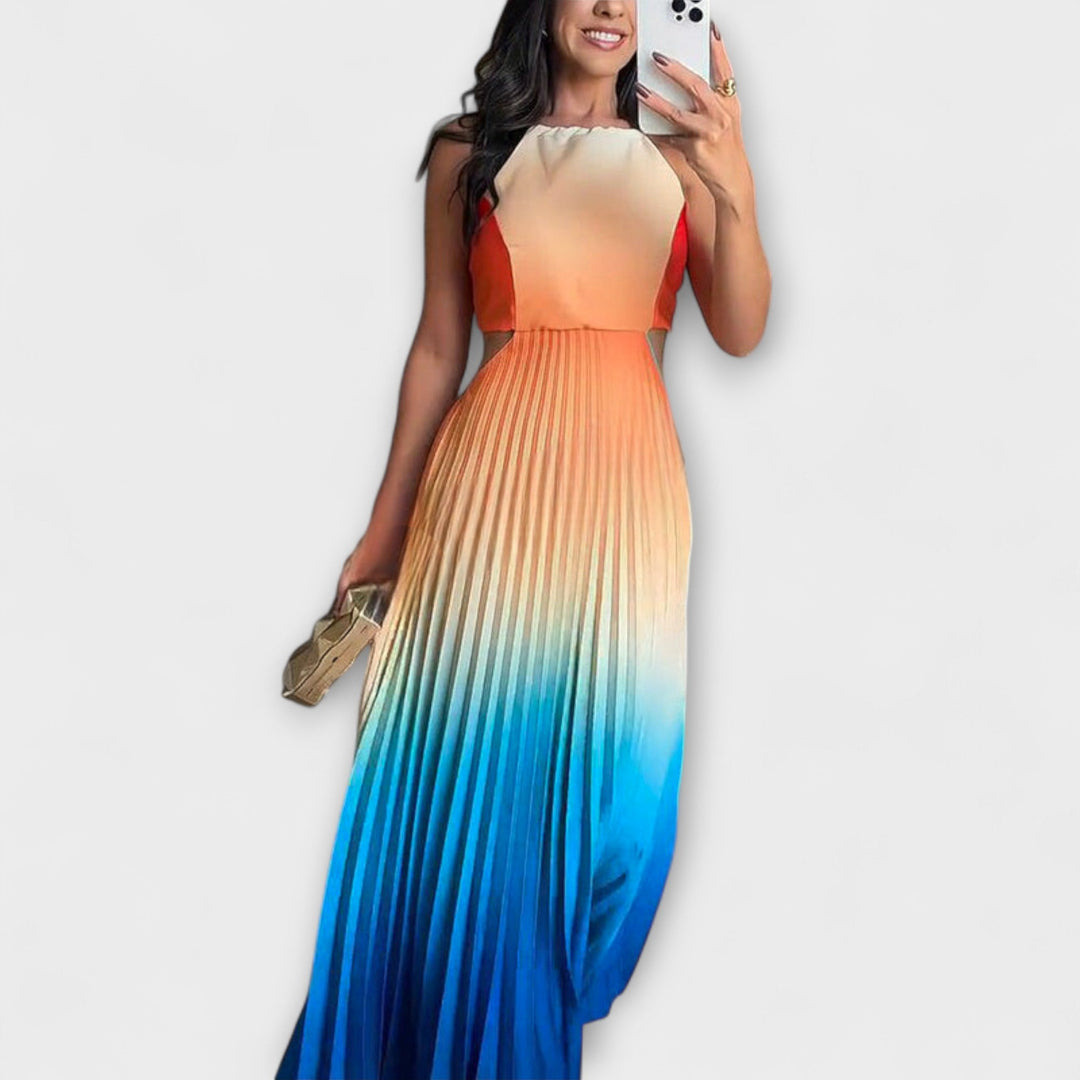 Haven - Chic Backless Tie-Dye Maxi Dress